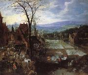 Joos de Momper A Flemish Market and Washing-Place oil on canvas